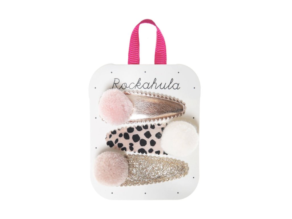 Rockahula sponky do vlasov - Pom pom Leopard- 3ks